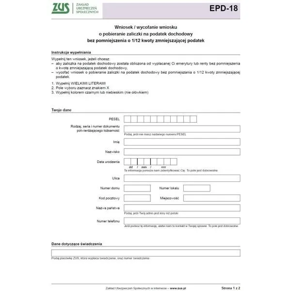Druk EPD 18 – co oznacza i kiedy trzeba go złożyć?