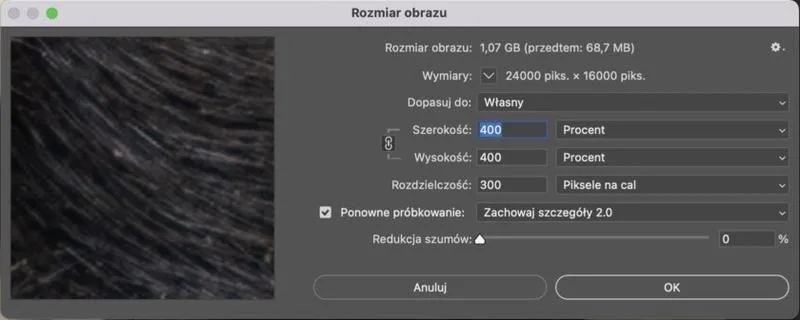 Jak powiększyć wklejony obraz w Photoshopie bez utraty jakości