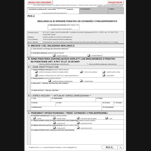 Dokumenty do formularza pcc-3