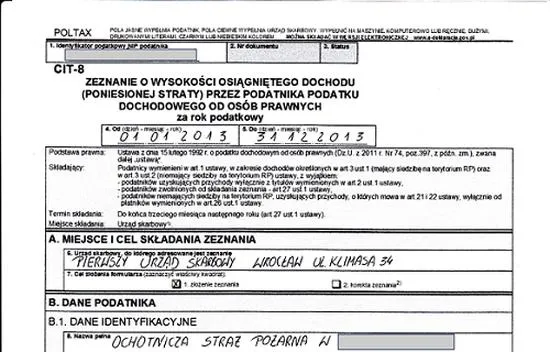 Formularz CIT-8 2026
