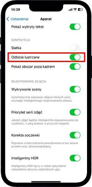 Jak wyłączyć odbicie lustrzane