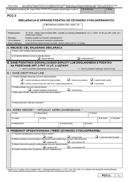 Podatek PCC-3 od rodziny